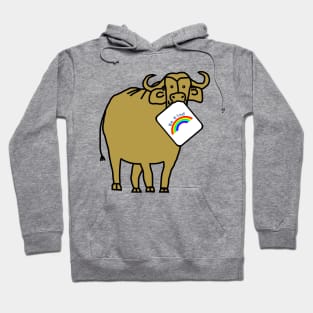 Gold Ox says Be Kind with Rainbow Hoodie